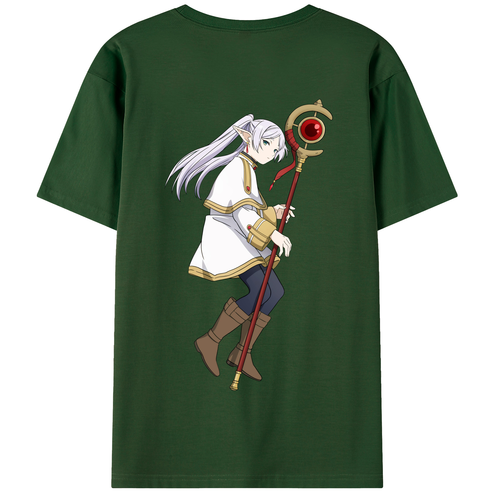 （画像用） 葬送のフリーレン Frieren 綿100％半袖Tシャツ（背面プリント）